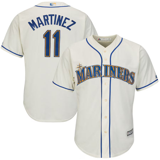 #11 Edgar Martinez Player S.Mariners Cool Base Replica Cream Baseball Jerseys baseball jersey product view 1