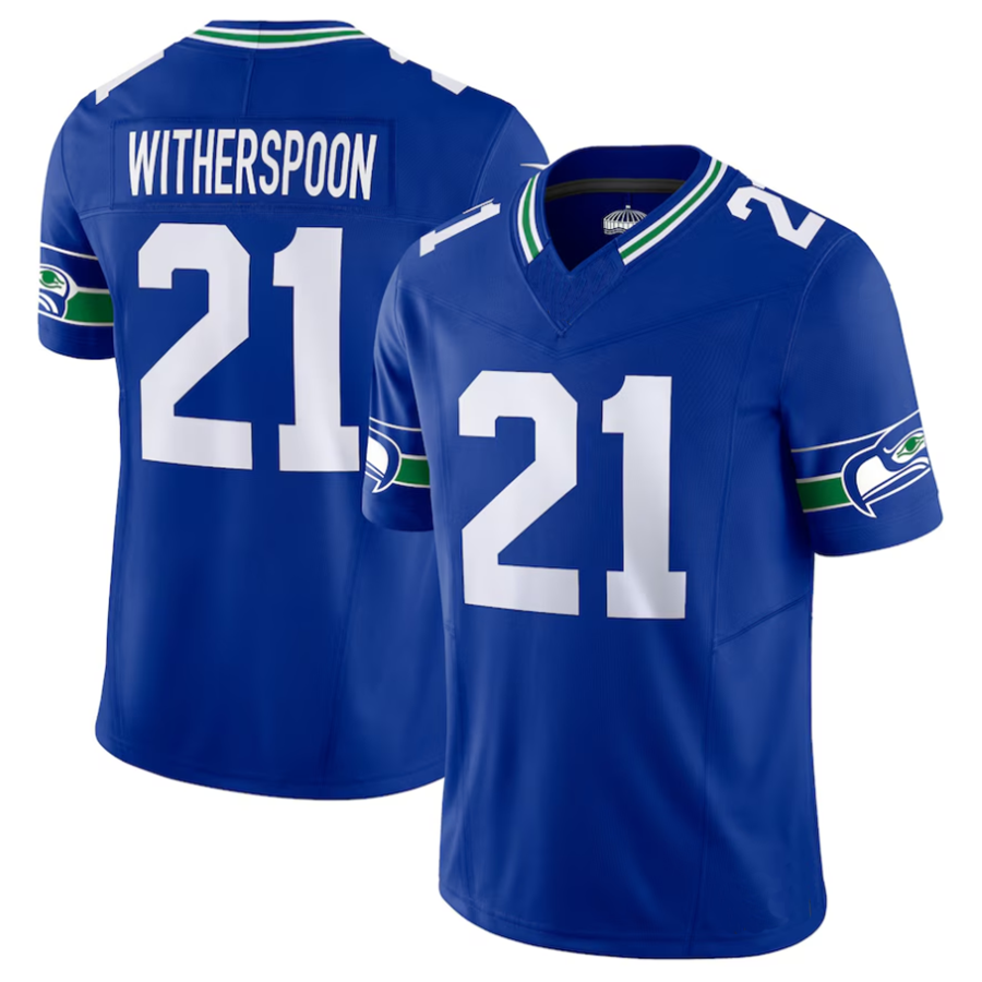 #21 Devon Witherspoon Player S.Seahawks Royal Alternate Vapor F.U.S.E. Limited Fotoball Jerseys football jersey product view 2