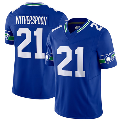 #21 Devon Witherspoon Player S.Seahawks Royal Alternate Vapor F.U.S.E. Limited Fotoball Jerseys football jersey product view 2