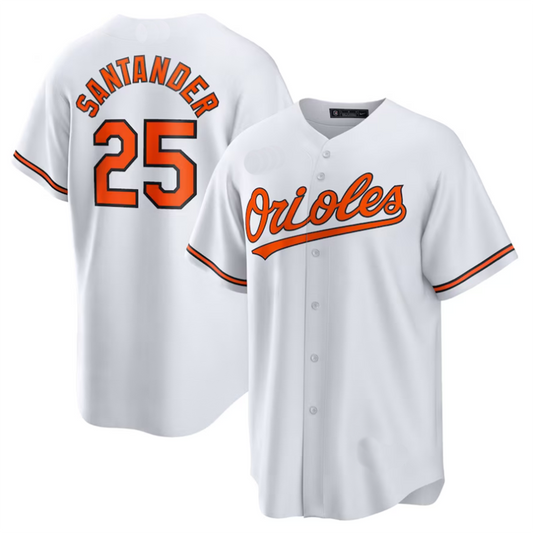 #25 Anthony Santander Player B.Orioles White Replica Baseball Jerseys baseball jersey product view 1