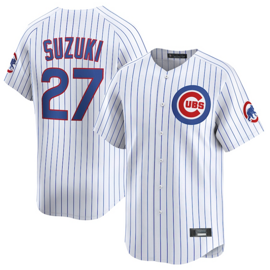 #27 Seiya Suzuki Player C.Cubs White Home Limited Elite Baseball Jerseys baseball jersey product view 1