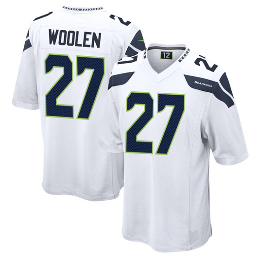 #27 Tariq Woolen Player S.Seahawks White Game Football Jerseys football jersey product view 1