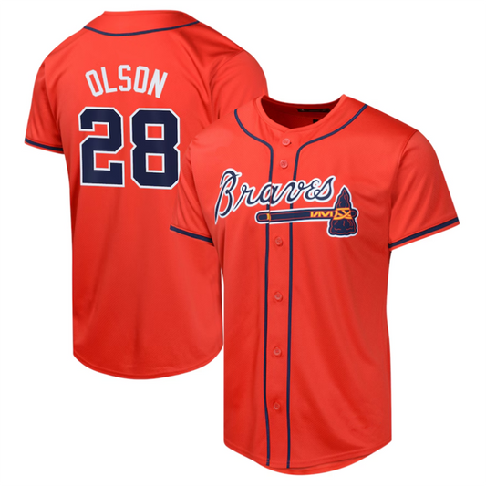 #28 Matt Olson Player A.Braves Red Alternate Limited Baseball Jerseys baseball jersey product view 1