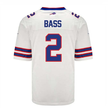 B.Bills #2 Tyler Bass Player White Game Jersey -American Stitched Football Jerseys football jersey product view 1