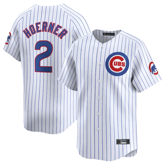 #2 Nico Hoerner Player C.Cubs White Home Limited Elite Baseball Jerseys baseball jersey product view 1