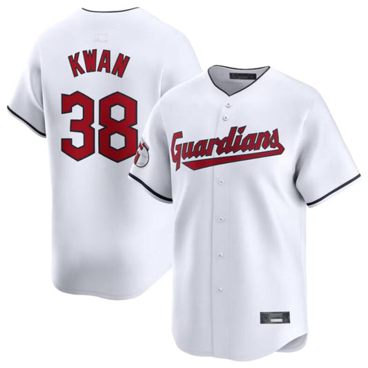 #38 Steven Kwan Player C.Guardians White Home Limited Game Baseball Jerseys baseball jersey product view 1