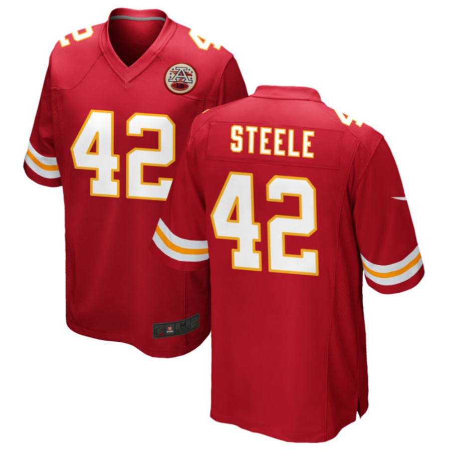 KC.Chiefs #42 Carson Steele Player Red Home Game Stitched Football Jerseys football jersey product view 2
