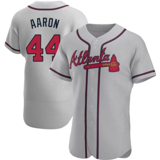 #44 Hank Aaron Player A.Braves Gray Elite Stitches Baseball Jerseys baseball jersey product view 1