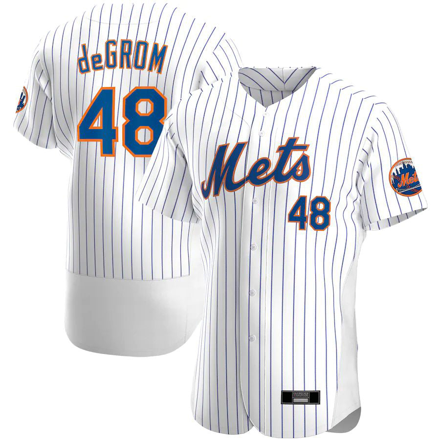 NY.Mets #48 Jacob Degrom White Game Player Baseball Jerseys baseball jersey product view 1