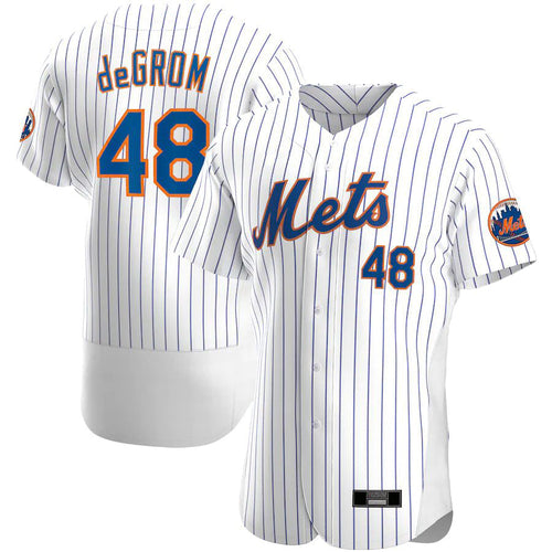 NY.Mets #48 Jacob Degrom White Game Player Baseball Jerseys baseball jersey product view 1