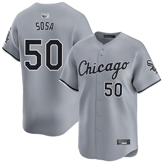 #50 Lenyn Sosa Player C.White Sox Gray Road Limited Baseball Jerseys baseball jersey product view 1
