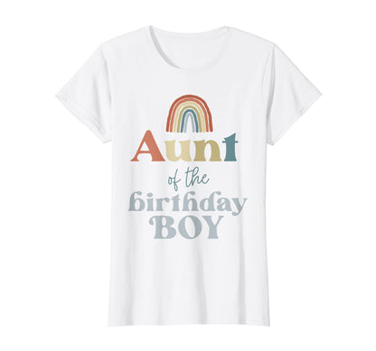 Womens Aunt Birthday Boho Rainbow Party T-Shirt - Graphic Print for Adults - T-Shirt, Sweatshirt, Hoodie