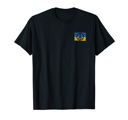 Ukraine Flag Peace Symbol Ukrainian T-Shirt - Minimalist Print Men Women - T-Shirt, Sweatshirt, Hoodie