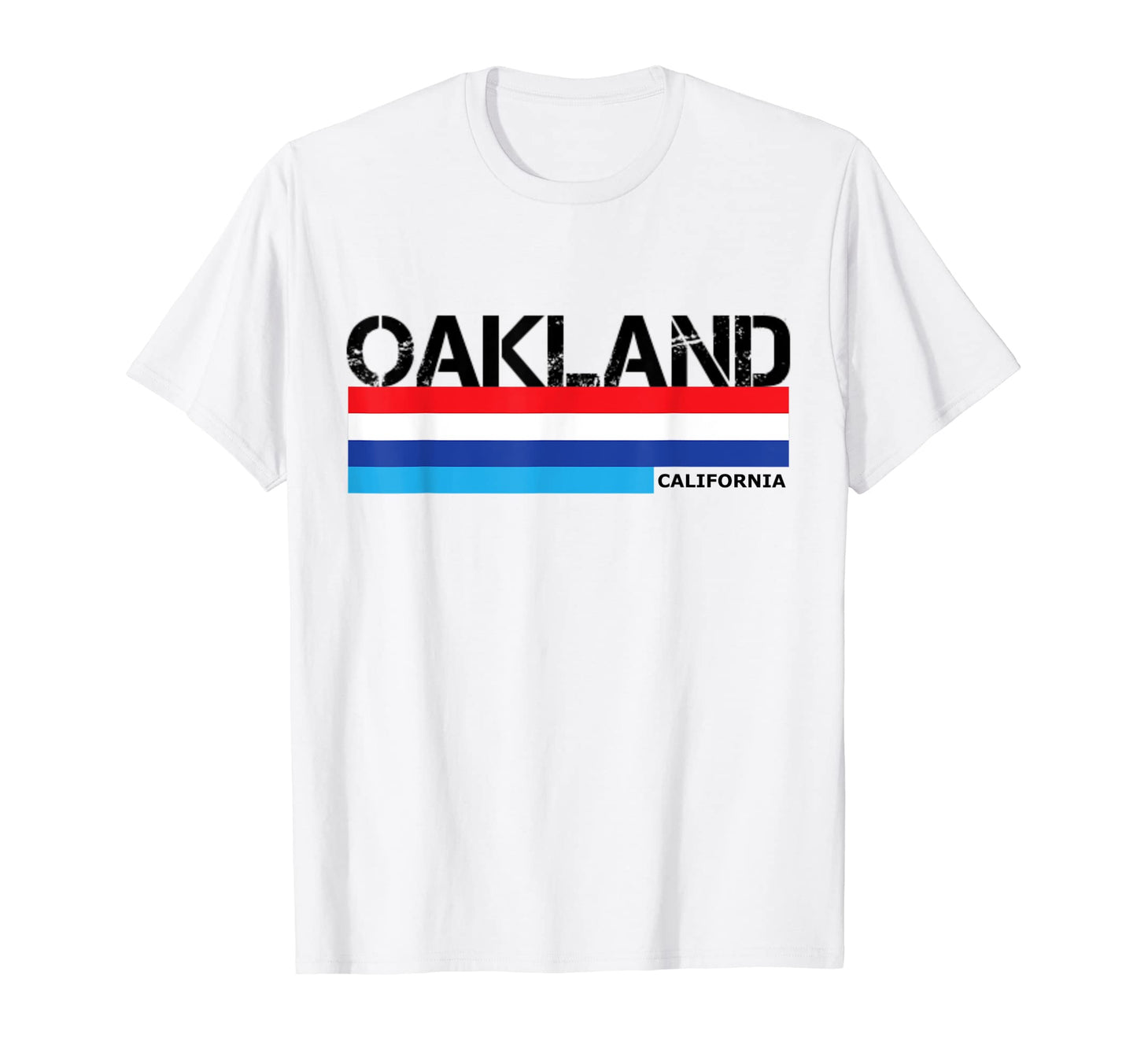 Oakland 1980S Stripes Usa Colours T-Shirt - Casual Everyday Wear for Adults - T-Shirt, Sweatshirt, Hoodie