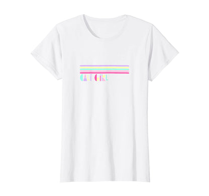 Cali California Summer Stripe Pastel 80S T-Shirt - Novelty Apparel Unisex - T-Shirt, Sweatshirt, Hoodie