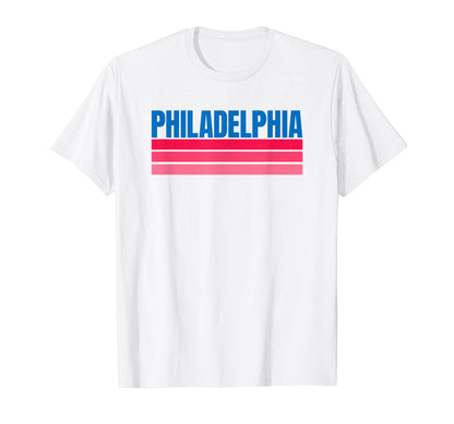 Fun Philadelphia Light Red Stripe T-Shirt - Trendy Graphic Men Women - T-Shirt, Sweatshirt, Hoodie