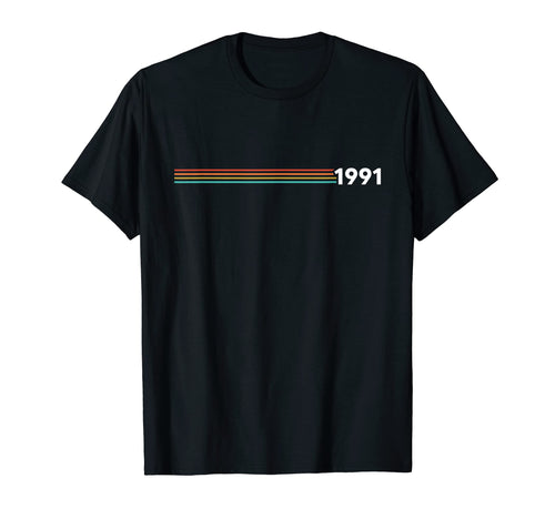 1991 Years Stripe 70S Birthday T-Shirt - Casual Everyday Wear Men Women - T-Shirt, Sweatshirt, Hoodie