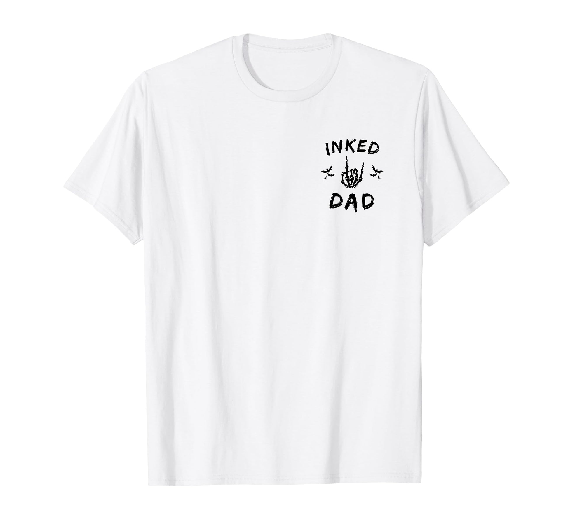 Inked Dad Skeleton Hand Rock Roll Bats T-Shirt - Custom Art Print Unisex - T-Shirt, Sweatshirt, Hoodie