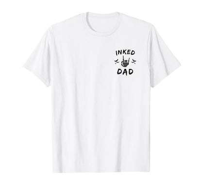 Inked Dad Skeleton Hand Rock Roll Bats T-Shirt - Custom Art Print Unisex - T-Shirt, Sweatshirt, Hoodie