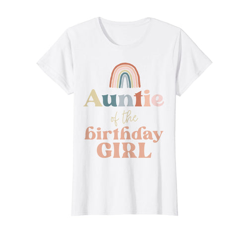 Womens Auntie Birthday Boho Rainbow Party T-Shirt - Trendy Graphic Unisex - T-Shirt, Sweatshirt, Hoodie