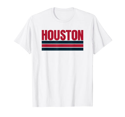 Houston Red Navy Blue Stripes T-Shirt - Fun Novelty Design Men Women - T-Shirt, Sweatshirt, Hoodie