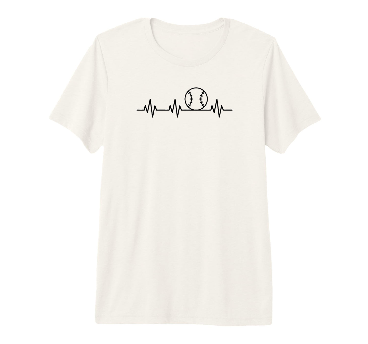 Sporty Baseball Ball Heartbeat T-Shirt - Custom Art Print for Adults - T-Shirt, Sweatshirt, Hoodie