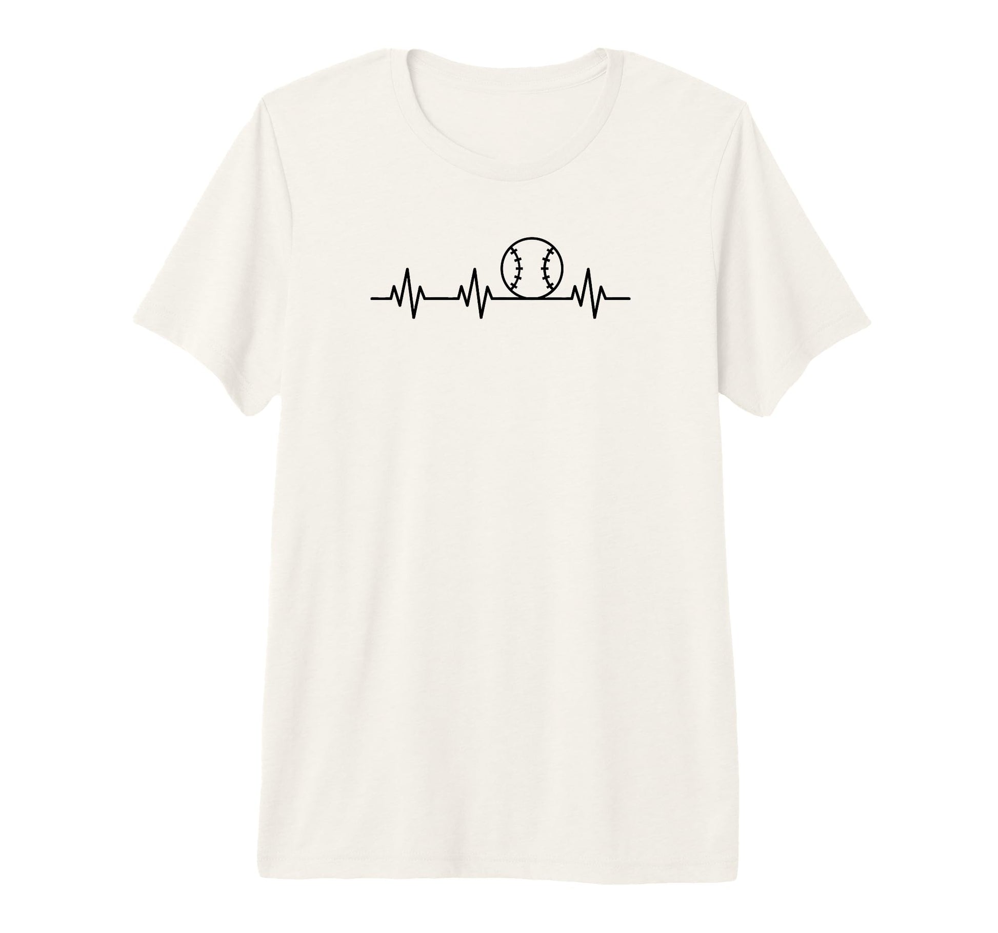 Sporty Baseball Ball Heartbeat T-Shirt - Custom Art Print for Adults - T-Shirt, Sweatshirt, Hoodie