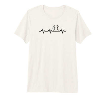 Sporty Baseball Ball Heartbeat T-Shirt - Custom Art Print for Adults - T-Shirt, Sweatshirt, Hoodie