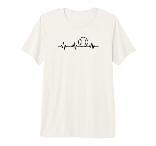 Sporty Baseball Ball Heartbeat T-Shirt - Custom Art Print for Adults - T-Shirt, Sweatshirt, Hoodie