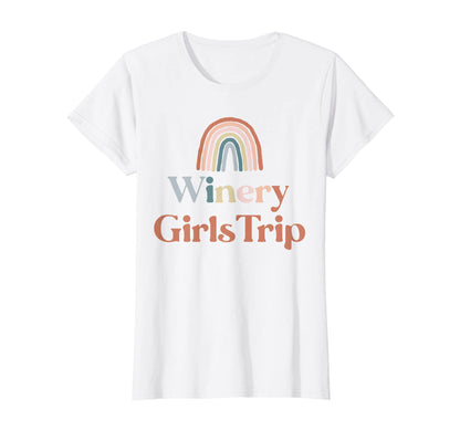Womens Winery Trip Boho Rainbow Group T-Shirt - Unique Graphic for Adults - T-Shirt, Sweatshirt, Hoodie