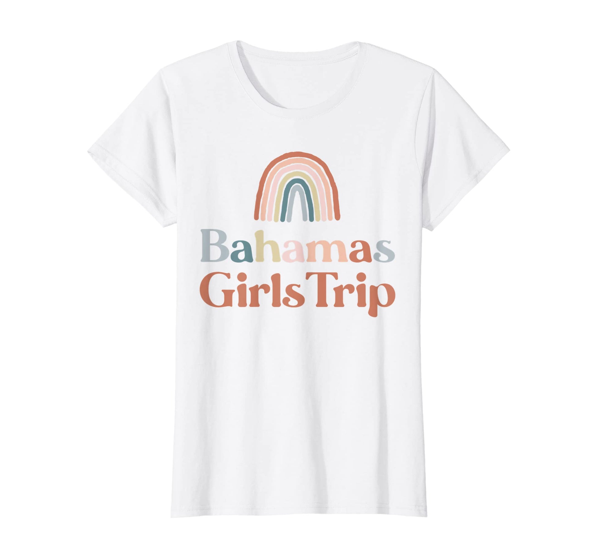 Womens Bahamas Trip Boho Rainbow T-Shirt - Minimalist Print for Adults - T-Shirt, Sweatshirt, Hoodie