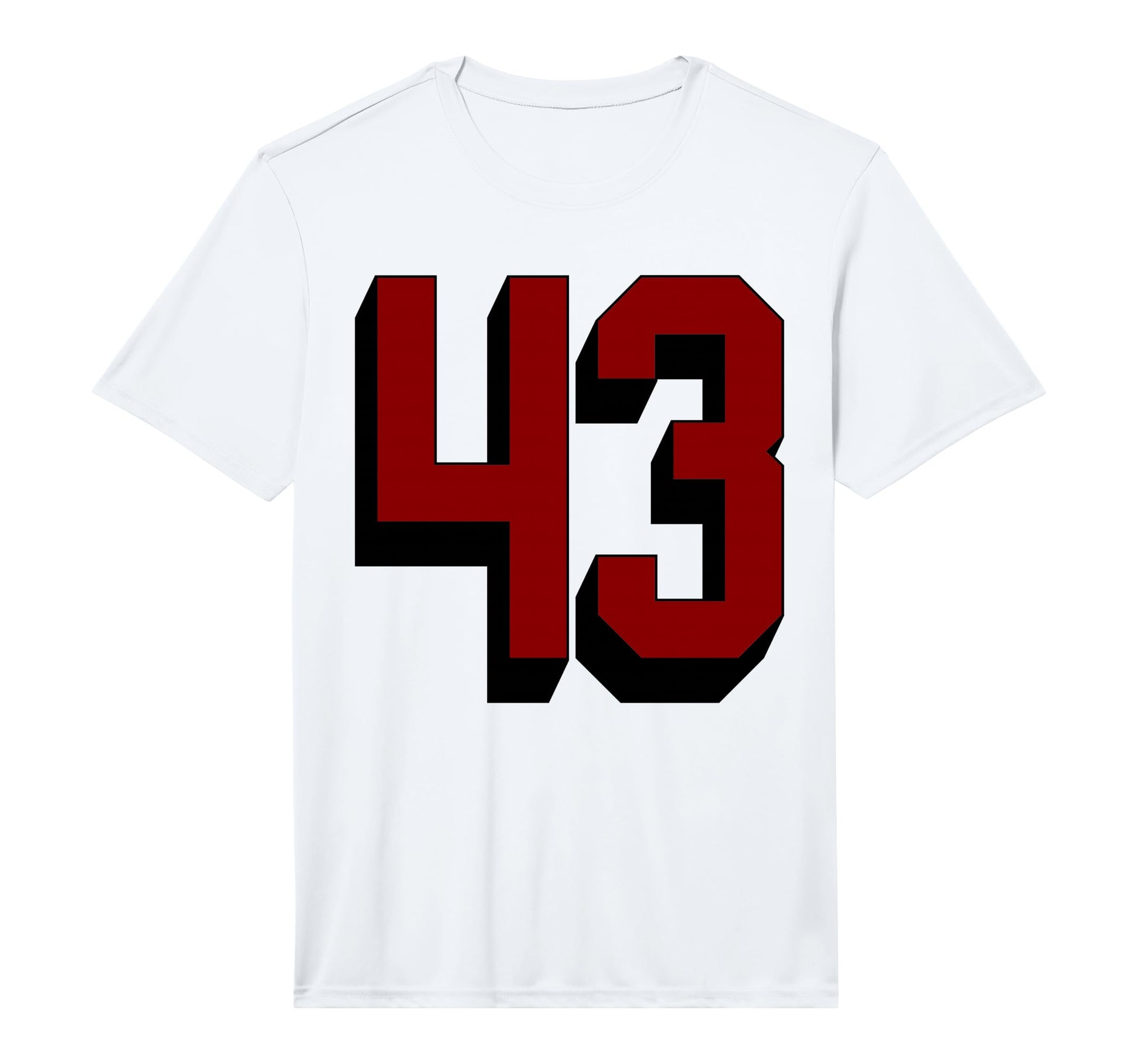 43 Number 43 Varsity Fan Sports Team T-Shirt - Novelty Apparel for Adults - T-Shirt, Sweatshirt, Hoodie
