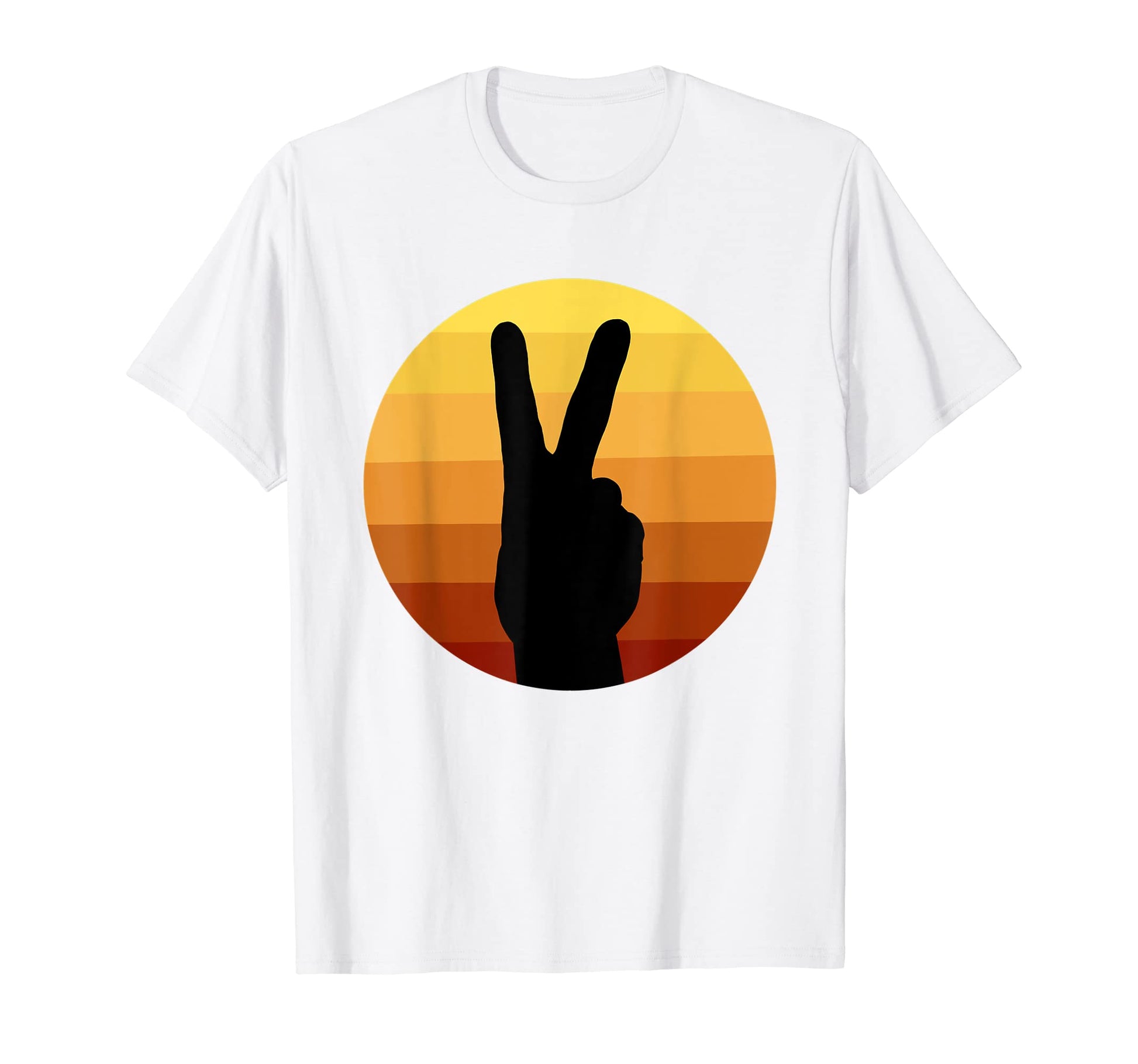 Silhouette Peace Hand Sign Funny T-Shirt - Novelty Apparel for Adults - T-Shirt, Sweatshirt, Hoodie