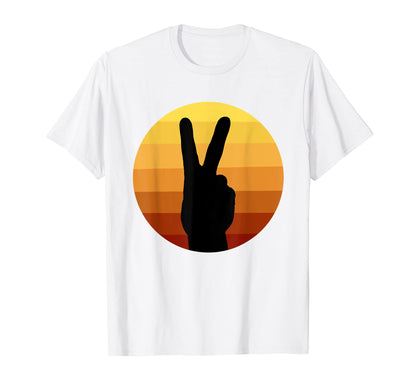 Silhouette Peace Hand Sign Funny T-Shirt - Novelty Apparel for Adults - T-Shirt, Sweatshirt, Hoodie