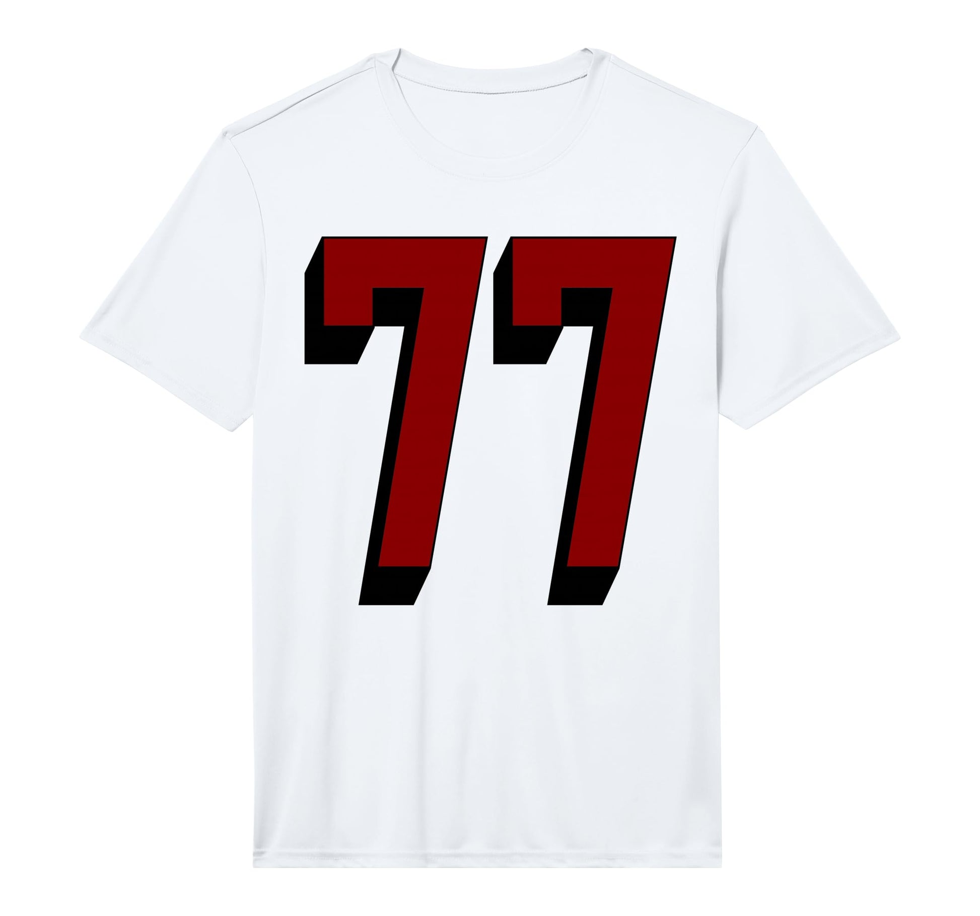 77 Number 77 Varsity Fan Sports Team T-Shirt - Casual Everyday Wear Unisex - T-Shirt, Sweatshirt, Hoodie