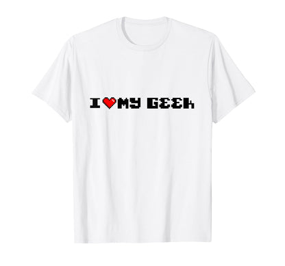 I Love My Geek 8 Bit Heart Boho T-Shirt - Custom Art Print Men Women - T-Shirt, Sweatshirt, Hoodie
