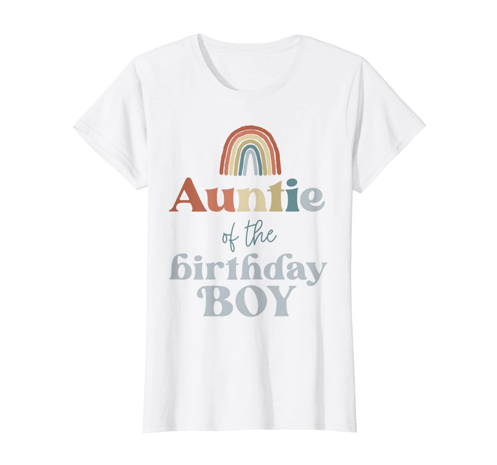 Womens Auntie Birthday Boho Rainbow T-Shirt - Custom Art Print Men Women - T-Shirt, Sweatshirt, Hoodie