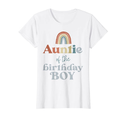 Womens Auntie Birthday Boho Rainbow T-Shirt - Custom Art Print Men Women - T-Shirt, Sweatshirt, Hoodie