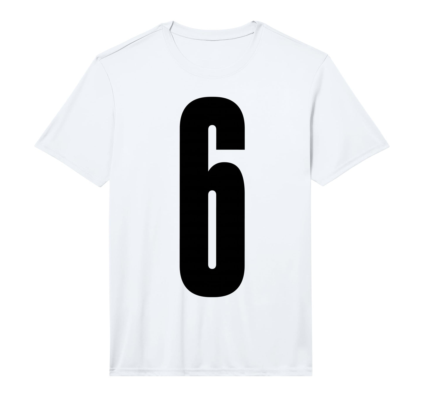 Black Sports Team Number 6 Performance T-Shirt - Custom Art Print Unisex - T-Shirt, Sweatshirt, Hoodie