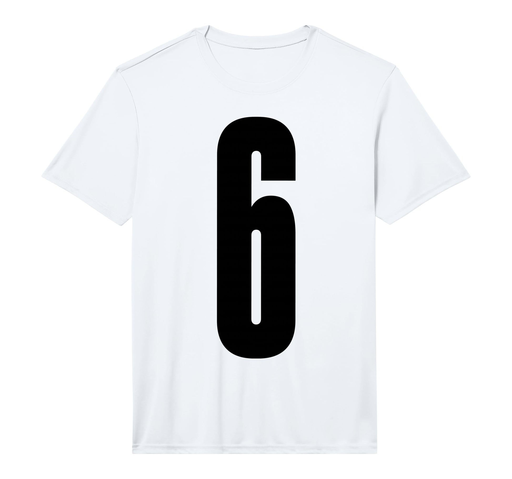 Black Sports Team Number 6 Performance T-Shirt - Custom Art Print Unisex - T-Shirt, Sweatshirt, Hoodie