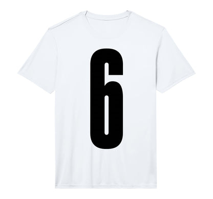 Black Sports Team Number 6 Performance T-Shirt - Custom Art Print Unisex - T-Shirt, Sweatshirt, Hoodie