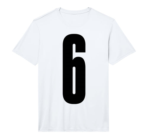Black Sports Team Number 6 Performance T-Shirt - Custom Art Print Unisex - T-Shirt, Sweatshirt, Hoodie