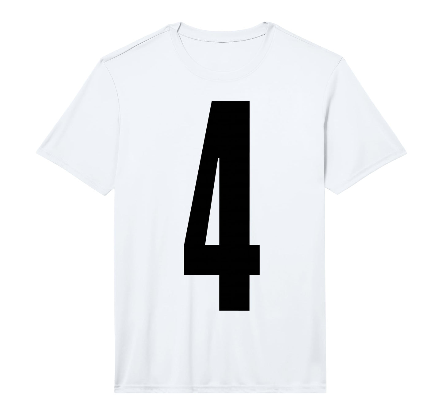 Sports Team Black Number 4 Performance T-Shirt - Minimalist Print Unisex - T-Shirt, Sweatshirt, Hoodie