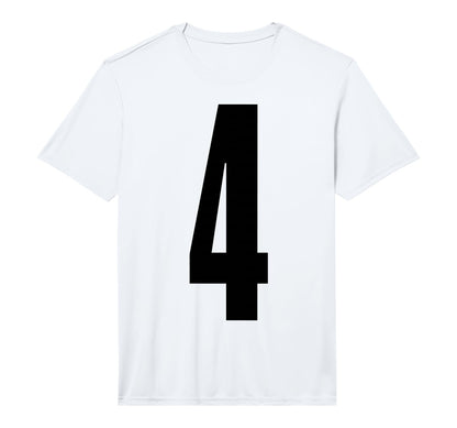 Sports Team Black Number 4 Performance T-Shirt - Minimalist Print Unisex - T-Shirt, Sweatshirt, Hoodie