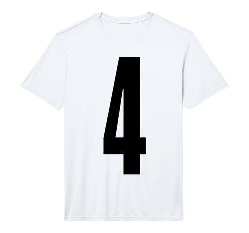 Sports Team Black Number 4 Performance T-Shirt - Minimalist Print Unisex - T-Shirt, Sweatshirt, Hoodie