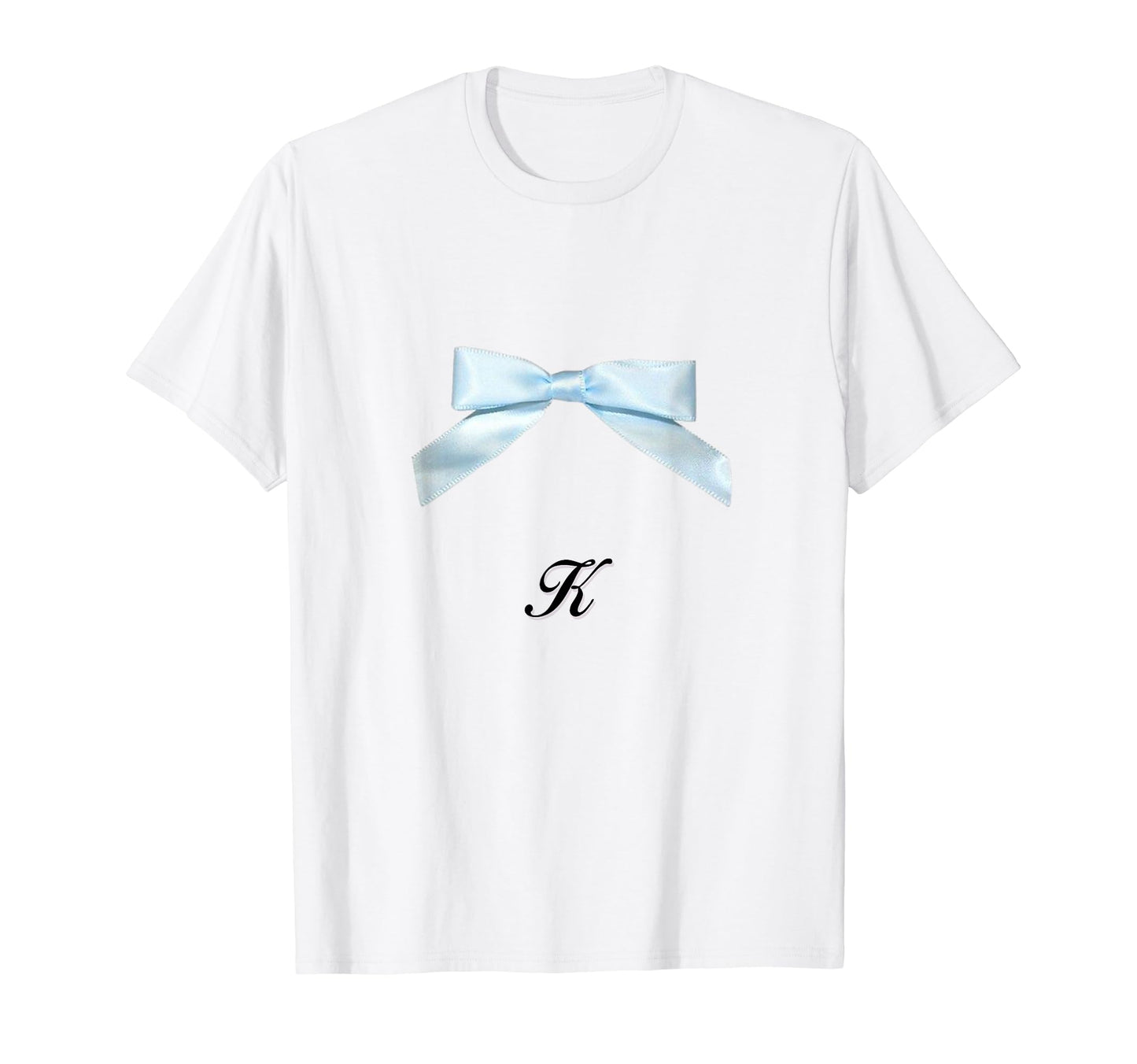 Bow K Coquette Girlcore Y2K Aesthetic T-Shirt - Unique Graphic for Adults - T-Shirt, Sweatshirt, Hoodie