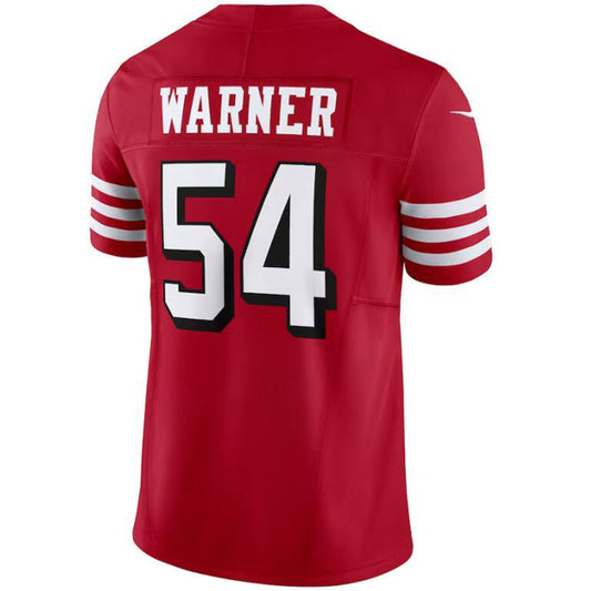 #54 Fred Warner Player SF.49ers Vapor F.U.S.E. Limited Scarlet Football Jerseys football jersey product view 1