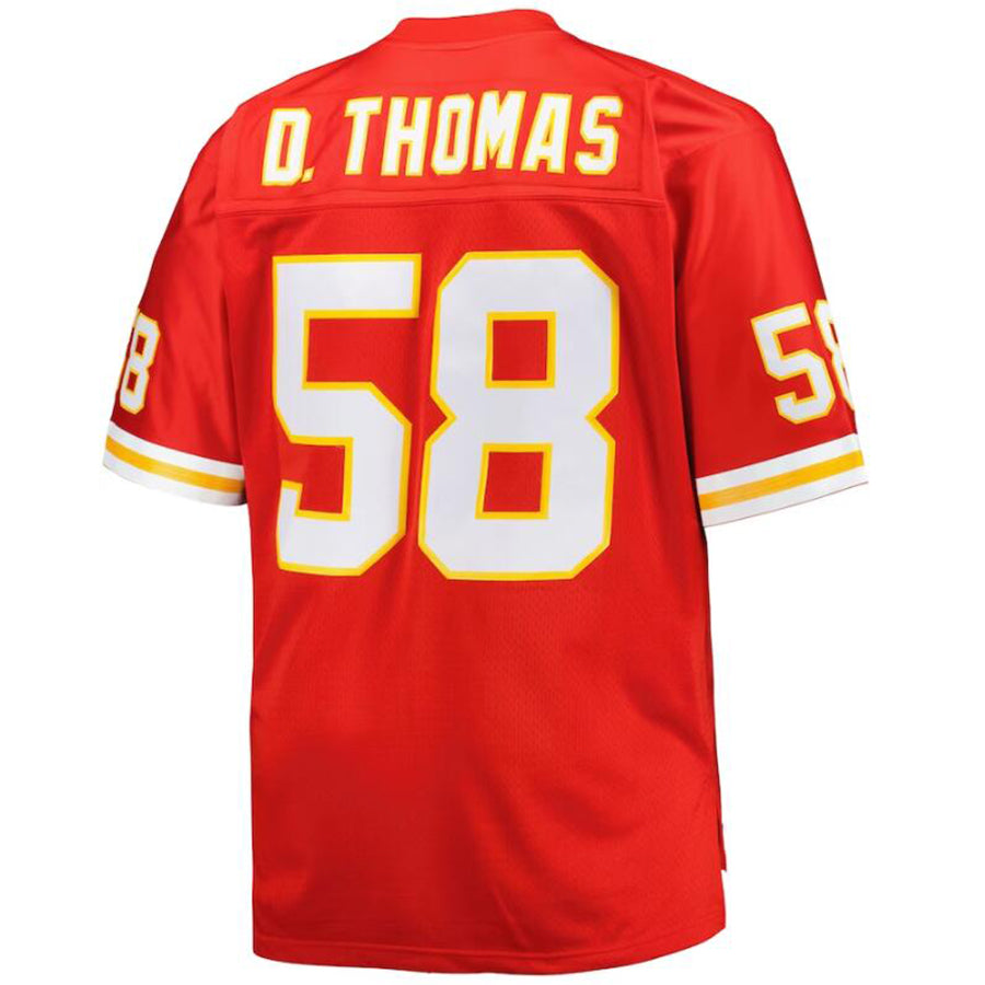 KC.Chiefs #58 Derrick Thomas Mitchell & Ness Red Big & Tall 1994 Retired Player Replica Jersey football jersey product view 1