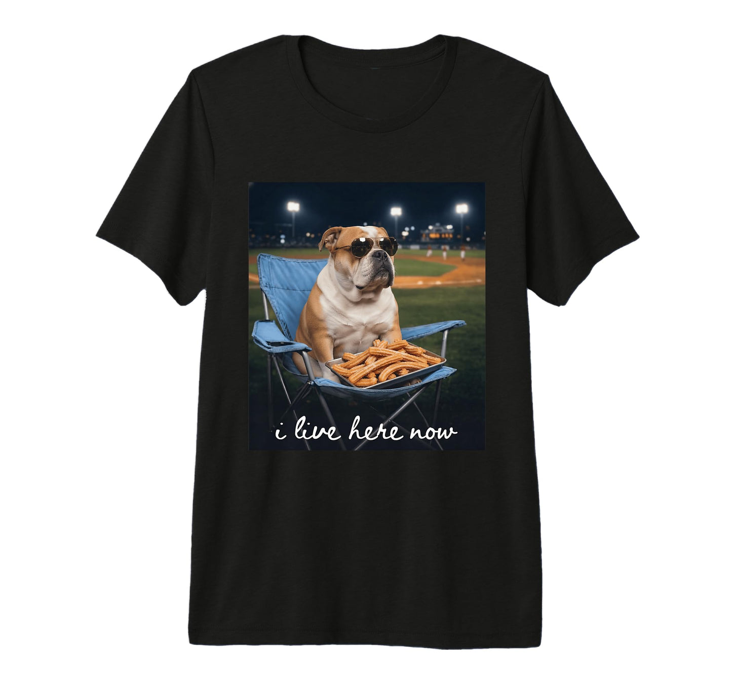 Funny Bull Dog Baseball Mom I Live Here T-Shirt - Unique Graphic Men Women - T-Shirt, Sweatshirt, Hoodie