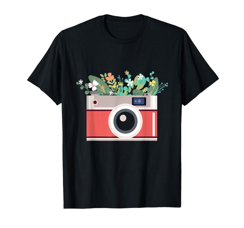 Camera Photography Photo Flowers T-Shirt - Custom Art Print for Adults - T-Shirt, Sweatshirt, Hoodie
